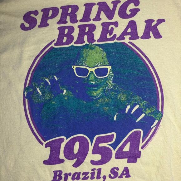 1954 Brazil Spring Break The Creature From The Black Lagoon yellow cotton t-shir - Picture 2 of 3